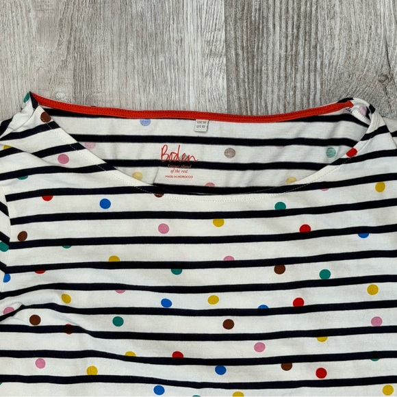 Boden Stripes Ahead Of The Rest Breton Top Long Sleeve Boat Neck Women’s size 10 - Picture 3 of 11